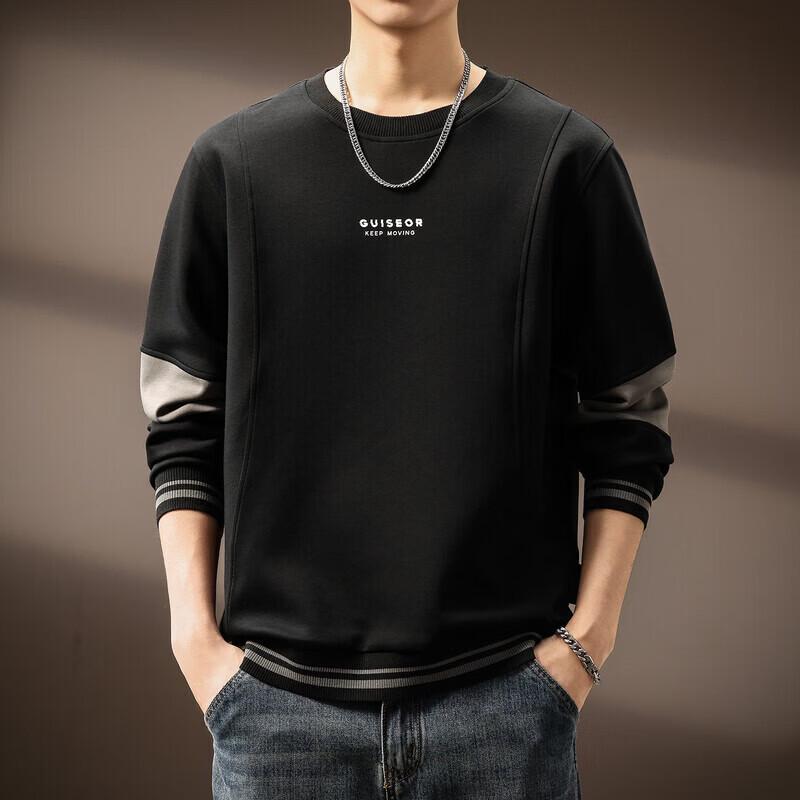 Men s American Retro Heavyweight Patchwork Knit Sweatshirt 4XL