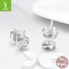 S925 Sterling Silver Rose Stud Earrings Elegant Flower Jewelry Cross-Border