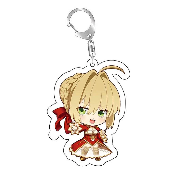 Fate Stay Night Tohsaka Rin Altria Pendragon Cute Cartoon Keychain Kawaii Keyrings Bag Parts & Trendy Gift