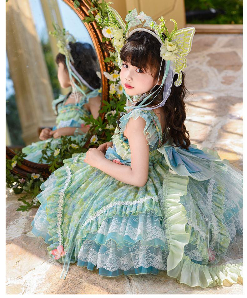 Little Girl Flower Fairy Princess Dress - Summer Birthday Party Outfit