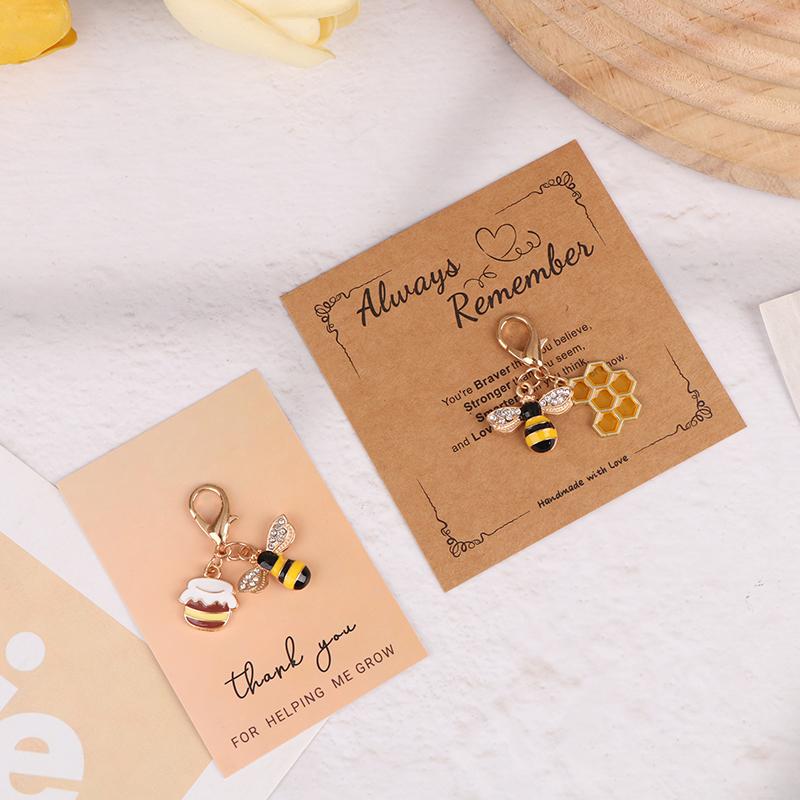 1/3Pcs Cute Bee Honeycomb Honeypot Keychains Gifts For Women Men Handbag Accessorie Jewelry