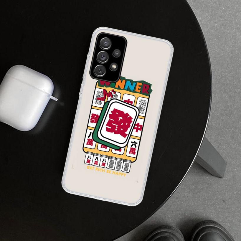 Creative Mahjong Phone Case Cover for Samsung Galaxy A12 A22 A32 A52 A72 A02S A51 A50S A31 A20S A10S Note 20 Ultra 10 Plus Galax