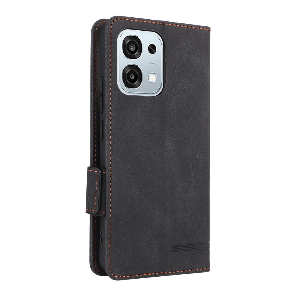 For Oppo Oppo A6 Pro 5G Case Leather Wallet Flip Phone Cover with Hardware Decor