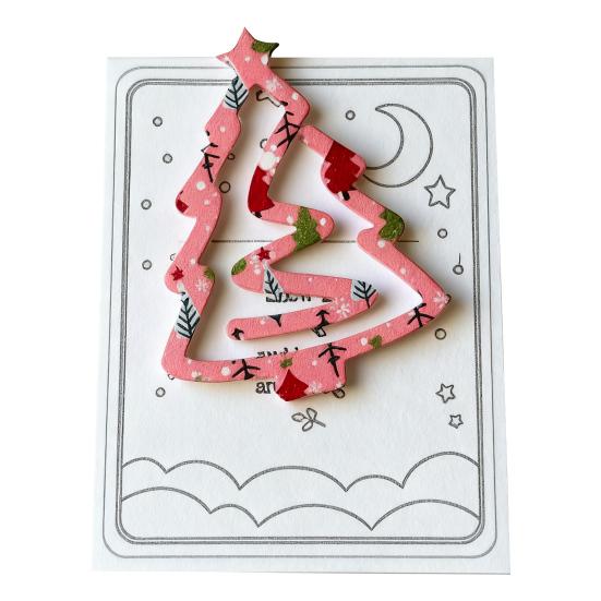 1/3Pcs Christmas Tree Bookmark with Card Tree Shape Acrylic Book Page Marker Clip Decoration Book Lovers Birthday Holiday Gift