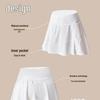 White Sports Mini Skirt: Two-Piece Style, Anti-Exposure - Perfect for Badminton, Tennis, Running & Fitness. Women's Half Skirt for Summer.