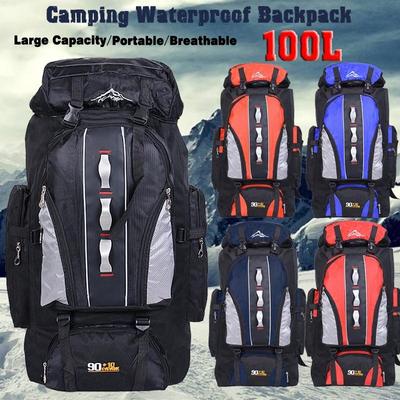 80L Extra Large Nylon Camping Backpack Travel Hiking Rucksack Luggage Bag UK