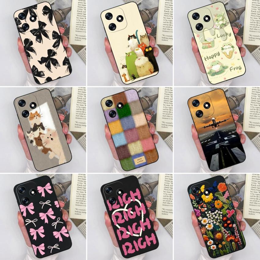 For Tecno Spark 10 9 8 7 5 Pro 4 5 Air 8C 8P 7P 7T Phone Case Pretty Bow Patterns Soft Matte Silicone Anti Slip Durable Fashion Shell For Tecno Casing