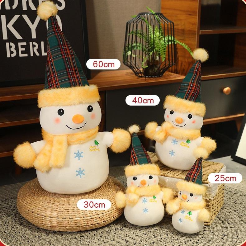 Merry Christmas Series Plush Toys Stuffed Animals Dolls for Xmas Eve, Soft Santa Claus Snowman Ornaments Gifts, Festive Home Decor