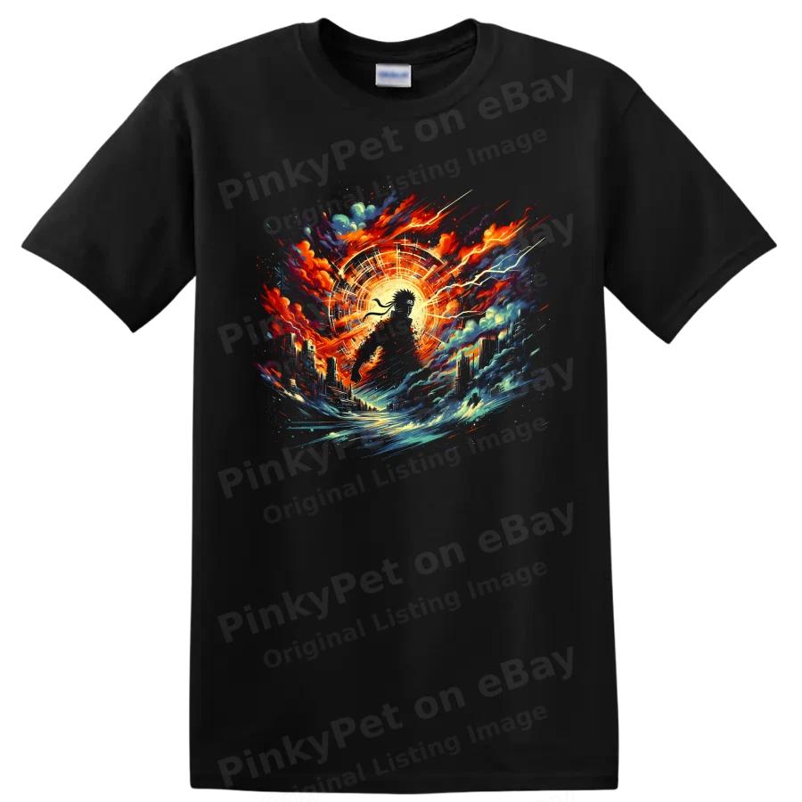 Uzumaki Anime T Shirt w/ Cosmic City Lightning Graphic Tee Gift Idea