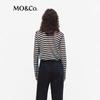 MO&Co. Striped Semi-High Collar Long Sleeve Sweater