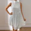 European and American fairy style, thin and slim, shiny sequins, fashionable temperament, festive atmosphere, party elegant dress