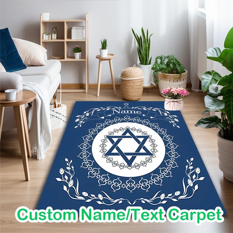 Jewish Star of David (1) Carpet, Non-slip Office Chair Rug, Digital Print Home Area Rug, Unique Festival Decorations