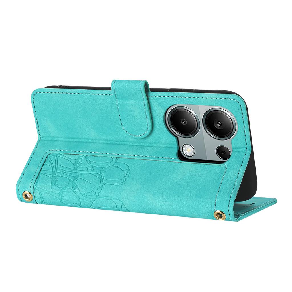 For Xiaomi Poco M6 Pro 4G/Redmi Note 13 Pro 4G Case Tulip Leather Phone Cover with 5 Card Slots Wallet