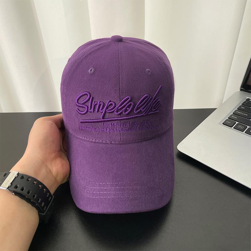 Autumn and Winter Brushed Peaked Cap for Women Korean Style Letter Embroidery Face-showing Small Hat Versatile Couple Outdoor Sun Hat