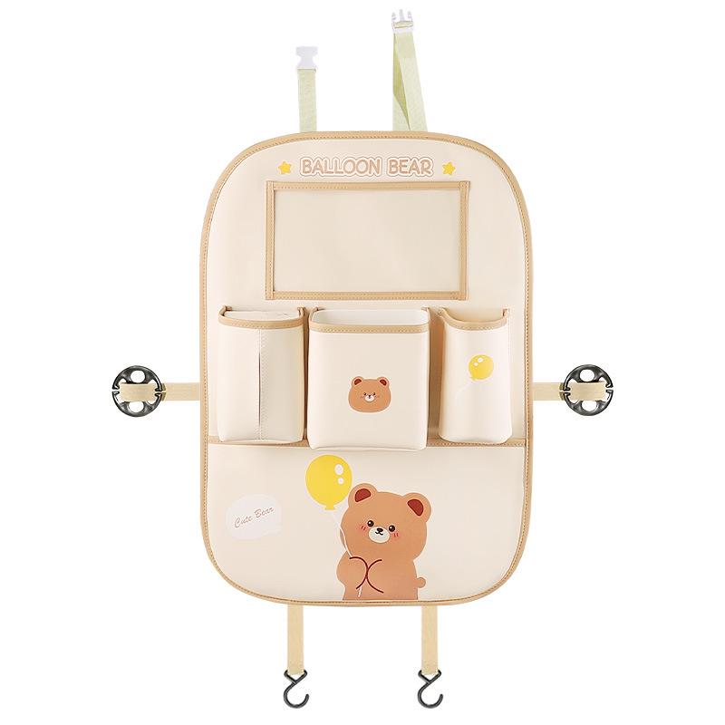 Car Seat Organizer: Multi-functional Storage Box, Tissue Holder, Hanging Trash Can, Backseat Kick Mat, Hanging Bag.