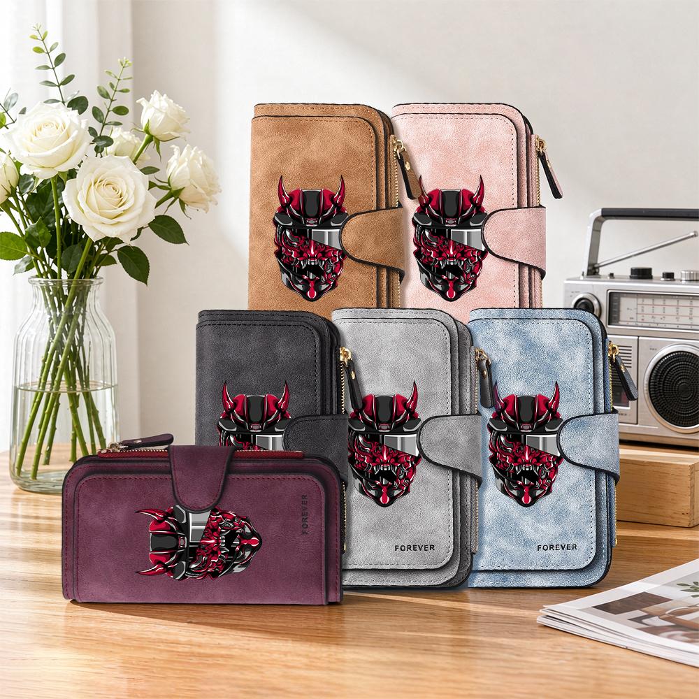 Gothic Devil Pattern Long Wallet Fashionable Multifunctional Card Holder Portable Purse
