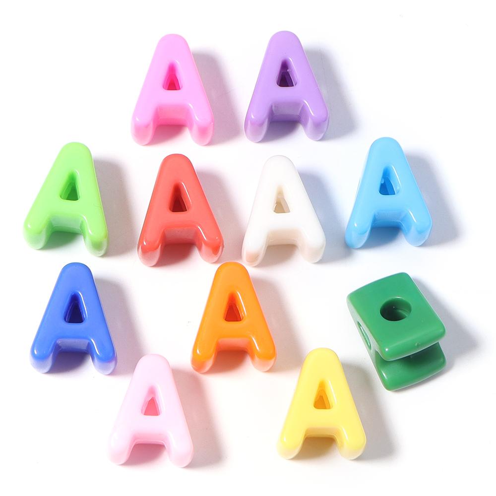 10pcs A-Z Letter Beads Acrylic Alphabet Beads Largr Size Loose Beads  For Jewelry Making DIY Keychain Phone Chain Accessories