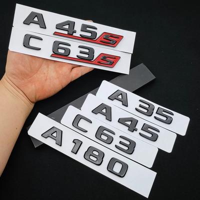 3D ABS Glossy Black A35 A45 C63 A180 S Logo Letters Badge Car Sticker Trunk Emblem For Mercedes Benz AMG W205 W177 W176 C205