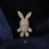 Bo Xin Yun Luxury Zircon Rabbit Brooch: Stylish Space Bunny Corsage Accessory
