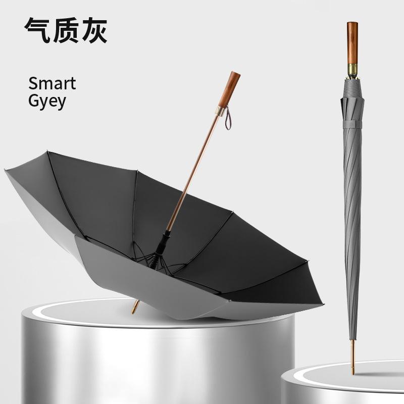 Automatic umbrella long handle oversized reinforcement thickened and strong, special three-double men's advertisement for wind and rain resistance