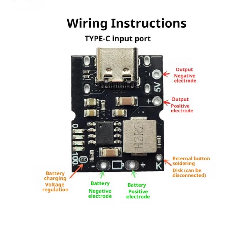 5V 2A Charge Discharge Module for 4.2V 4.35V Battery Type C USB Protections Board Boosts Converter Step Up Power Module