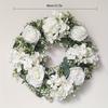 White Peony Hydrangea Flower Wreath Simulation Flower Door Pendant Wedding Decoration