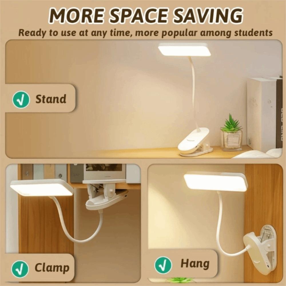 Flexible LED Clamp Desk Lamp 3 Colors LED Book Clip Lights Creative Clamp Night Light Learning