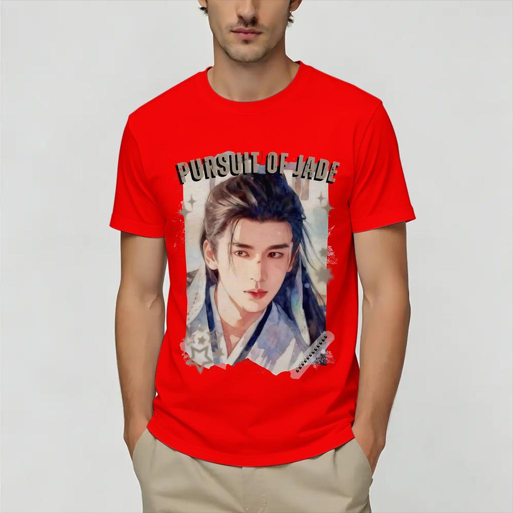 Pursuit of Jade Zhu Yu Cotton TShirt For Unisex Summer Vintage T Shirts ONeck Leisure Tees Oversize Pattern Clothing