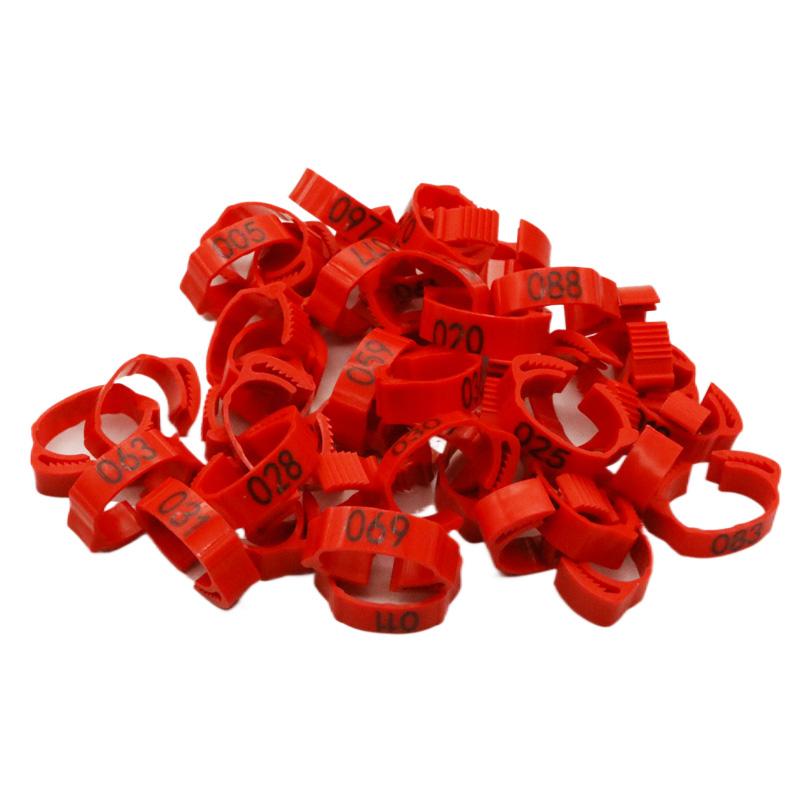 100Pcs/Color Adjustable Chicken Foot Rings Inner Diameter Size 2~2.4cm Chicken Poultry Flexible Retractable Foot Rings 8 Colors