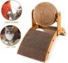 Cat Grabbing Board Wooden Cat Climbing Frame Vertical Scratch Resistant Cat Toy Rotating Sisal Rope Cat Grabbing Ball Cat Tower