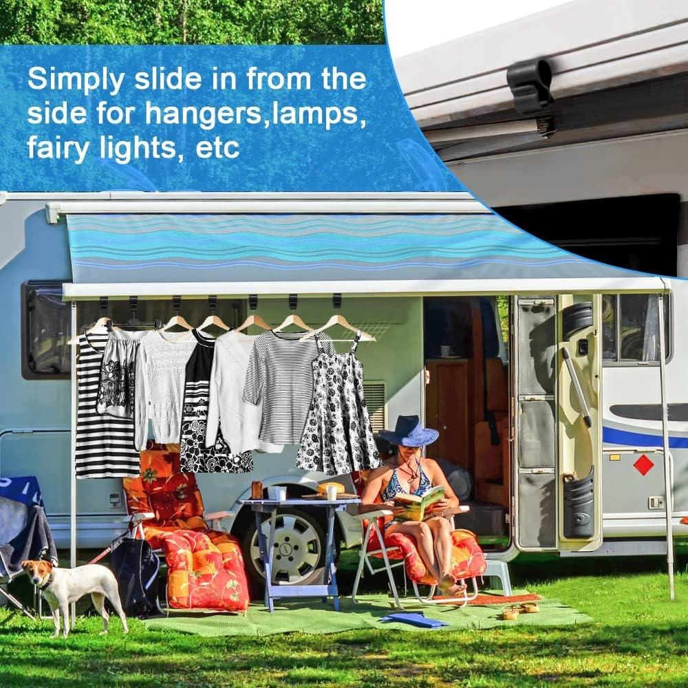 Pipe Strip Hooks, 20 Count, S-shaped RV Hooks, Awning Hooks, Camping Pipe Rail Accessories, Party Light Hooks For RV, Indoor And Outdoor Decorating