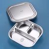 Compartment Stainless Steel Food Plates Functional Stainless Steel Divided Plates Practical Meals Arrangement Container