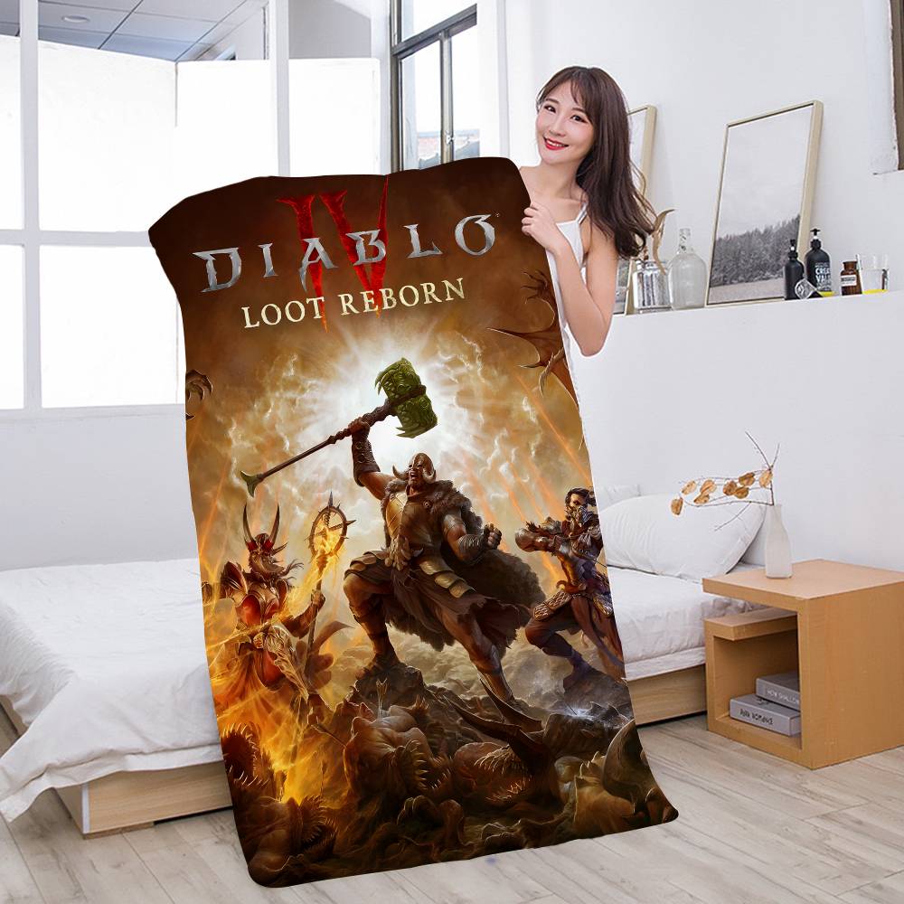 RPG Game D-Diablo 4 Bath Towel Microfiber Soft Water Absorbing Breathable For Girl Kids Decorative Cartoon Beach Towel