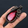 Red Labradorite Handmade Copper Wire Wrap Pendant Jewelry 2.64" j9W38