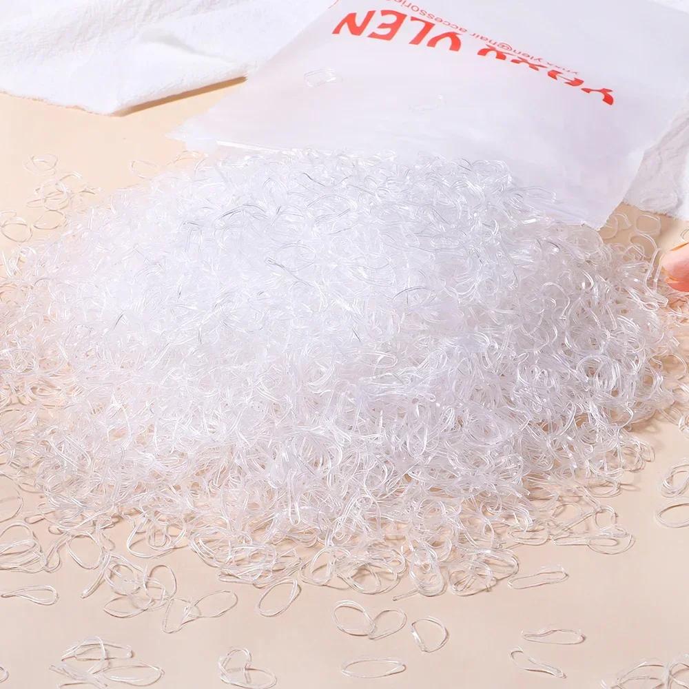 500/1000/2000 Stück Mädchen Schwarz Einweg Gummi Haargummis Stirnband Kinder Pferdeschwanzhalter Bänder Kinder Haarschmuck