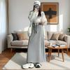 Gray High-Waisted A-Line Skirt for Women - Mid-Length, Hip-Hugging, Slit, Straight Tube Design for Spring, Autumn, and Winter.