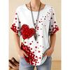 Summer Leopard Heart 3D Print T-Shirts Fashion Women's Round Neck Short Sleeve T Shirt Tees Harajuku Tops Female Clothing