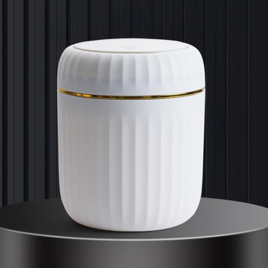 Desktop Can Non-Slip with Press-Type Lid Trash Design Compact Size Garbage