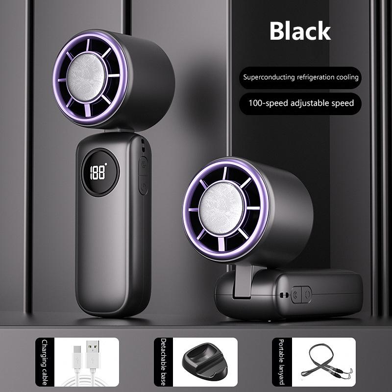 Portable Foldable Handheld Fan – Multi-functional, Multi-speed, Desktop Stand, Rechargeable for Travel/Office