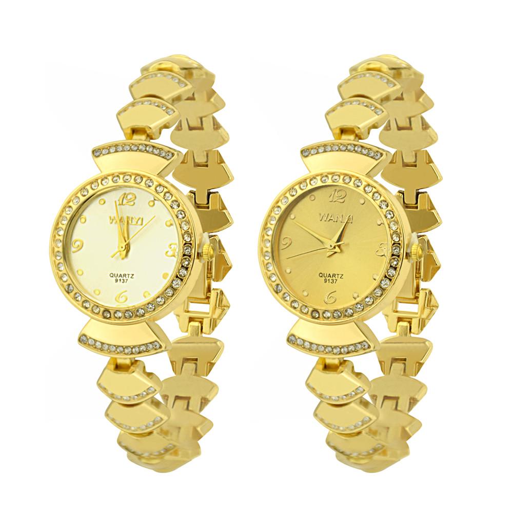 Buy Women Diamond Bracelet Watch Analog Quartz Movement Wrist Watch at