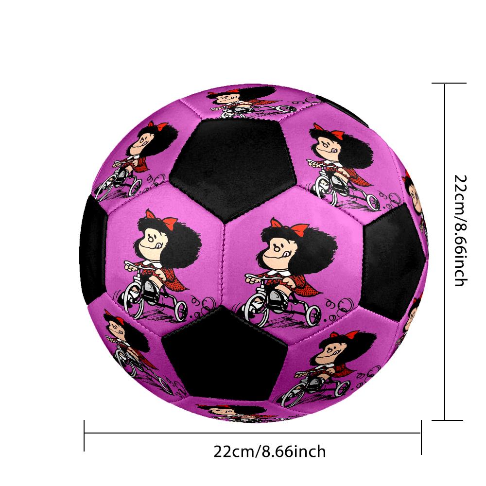 Mafalda Indoor Soccer Ball Colorful Machine Stitched PVC Size 5 Team Training Competition Ready Durable High-Bounce Cool Sports Gift