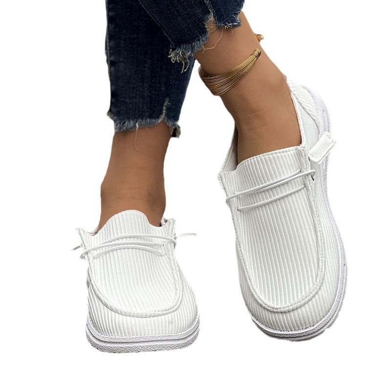 Large Size Casual Single Shoes Women's Spring and Autumn New Flat-bottomed Feet Low-top Women's Single Shoes
