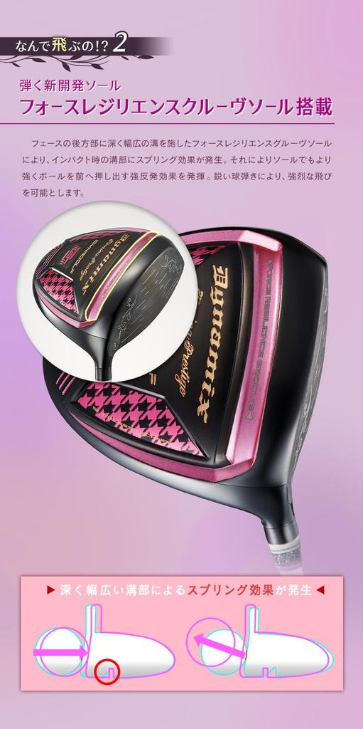 Dyna Golf Ultra High Repulsion Dynamics Femina Prestige Driver with Premier Light Lady Shaft, 13.5° L, and Golf Pride 25g Grip