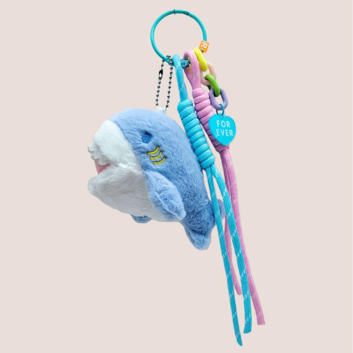 

Creative Shark Keychain Pendant Female Cute Whale Plush Doll Student Schoolbag Pendant Small Gift небесно-голубой