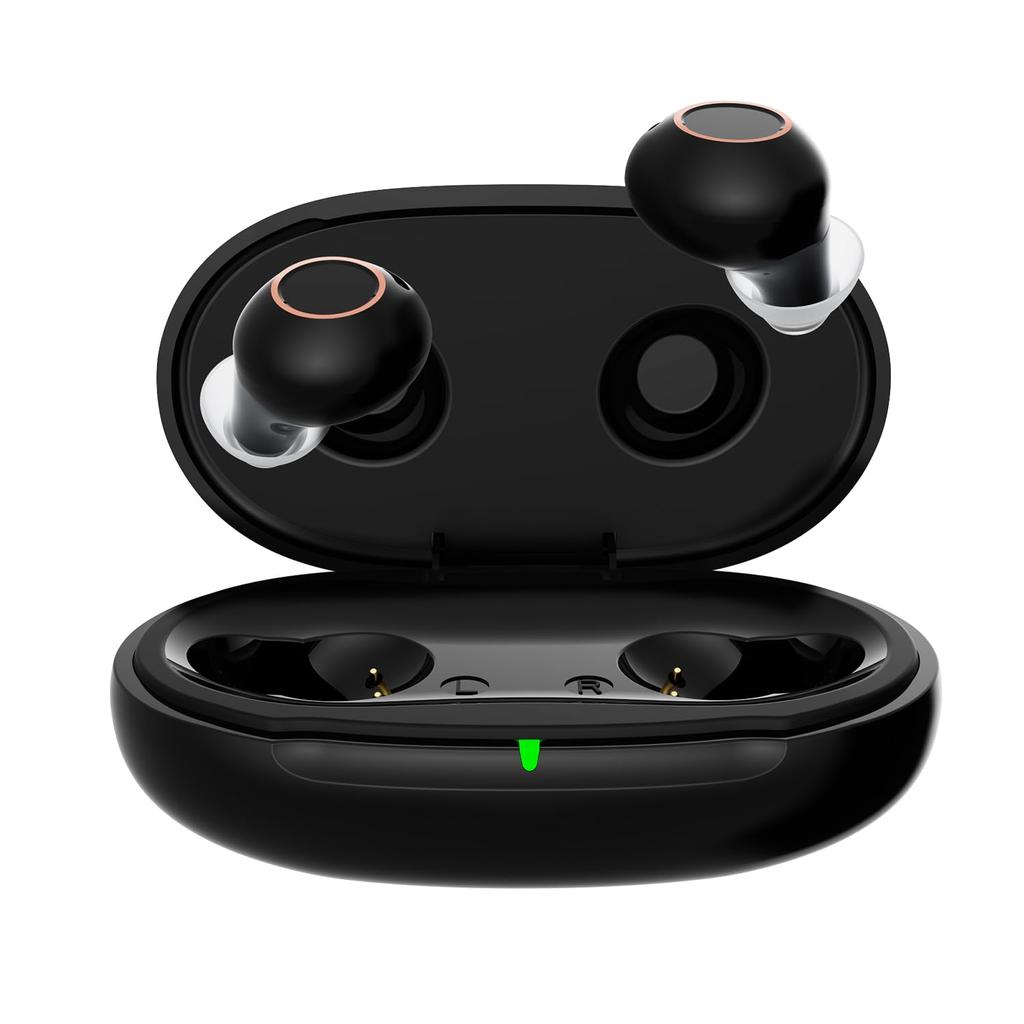 NIKEN Japanese-made Hearing Aid Set for Left and Right Ear with Charging Case NK-701 Black