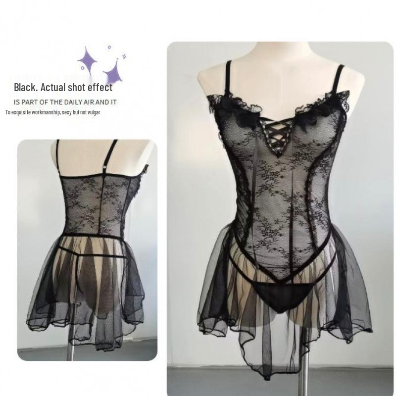 2211 Plus Size Transparent Sexy Lingerie Nightgown for Women