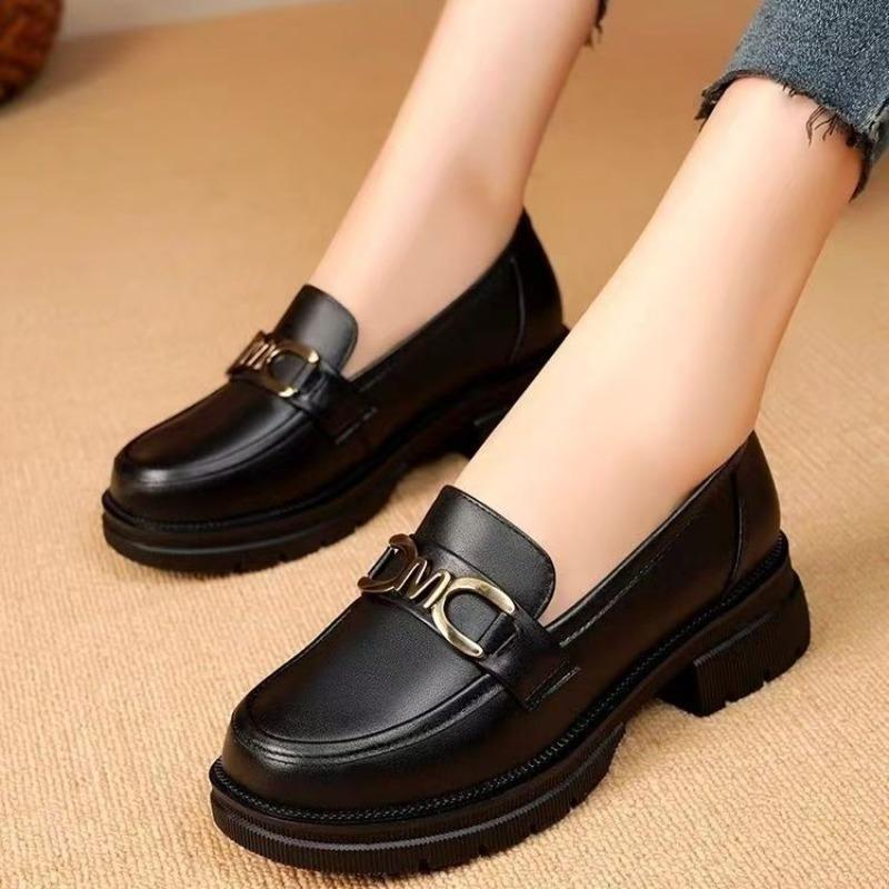 Student thick-soled small leather shoes women's autumn new fashion versatile single shoes