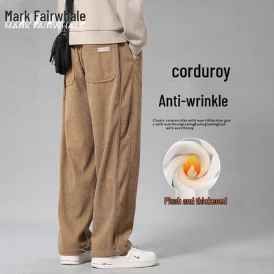 Mark Fairwhale Men's Corduroy Straight-Leg Casual Trousers