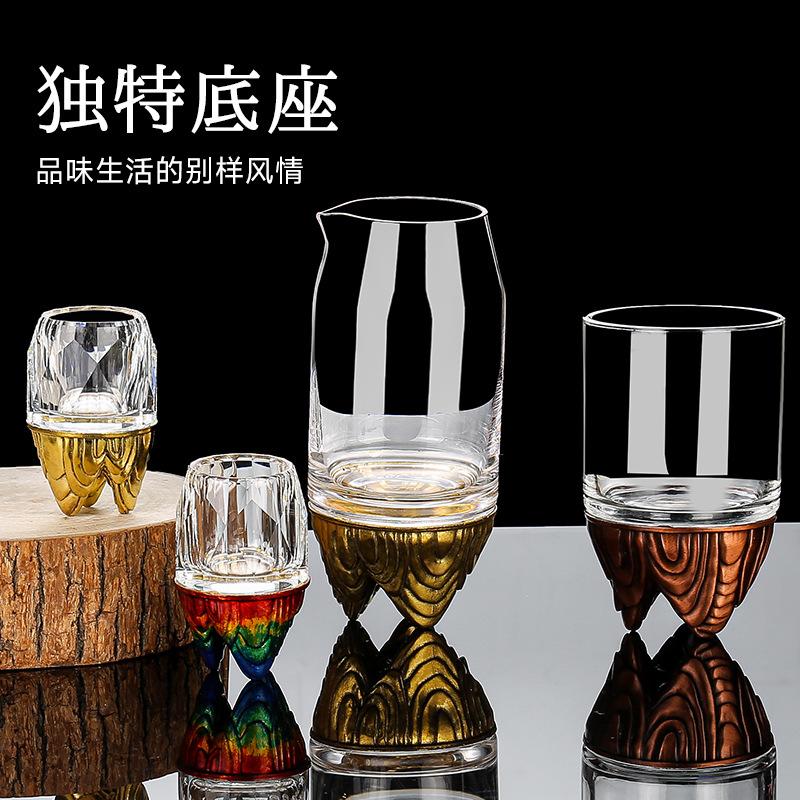 Baijiu Cup Household Creative Spirits Cup Transparent Glass One Mug Small Wine Glass One or Two Glasses Wine Dispenser