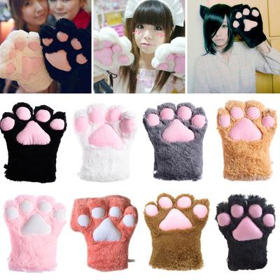 1PC Girl Lolita Plush Mittens Cat Paw Gloves Bears Cosplay Children Cartoon Plush Cartoons